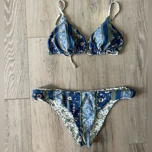 O'Neill Blue and Green Floral Bikini